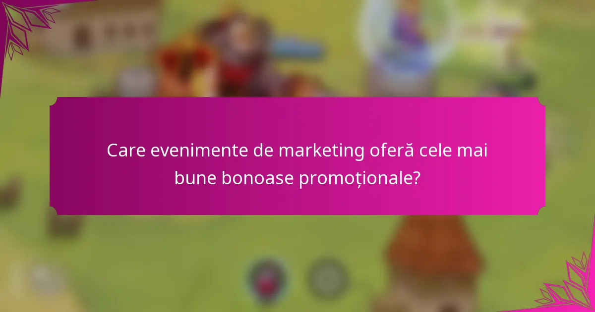 Care evenimente de marketing oferă cele mai bune bonoase promoționale?